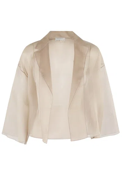 Antonelli Emma Soft Organza Silk Jacket With Kimono Sleeves