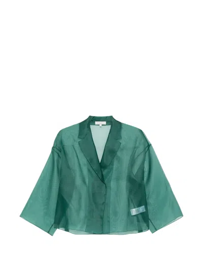 Antonelli Emma V-neck Oversized Jacket In Green