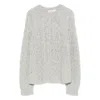 Antonelli Openwork Knitted Sweater In Gray
