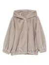 Antonelli Long-sleeved Hooded Fur Coat In Gray