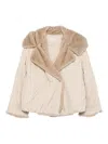Antonelli Faux-fur Trimmed Coat In Neutral