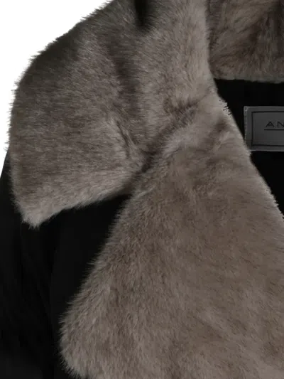 Antonelli Faux-fur Collar Padded Jacket In Black