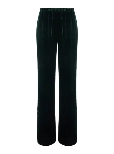 Antonelli Fazio Velvet Pants With Elasticated Waist And Side Pockets For Women In Animal Print