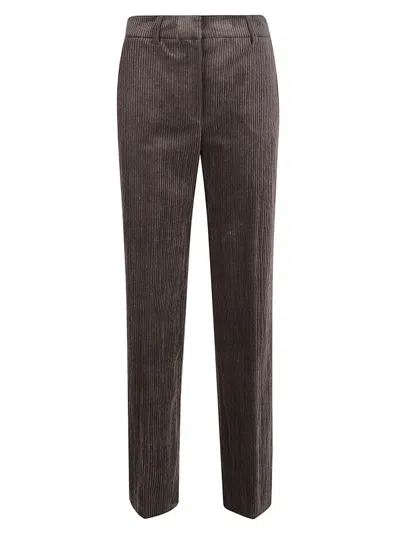 Antonelli Fine Corduroy Straight Leg Trousers With Tailored Fit In Blue