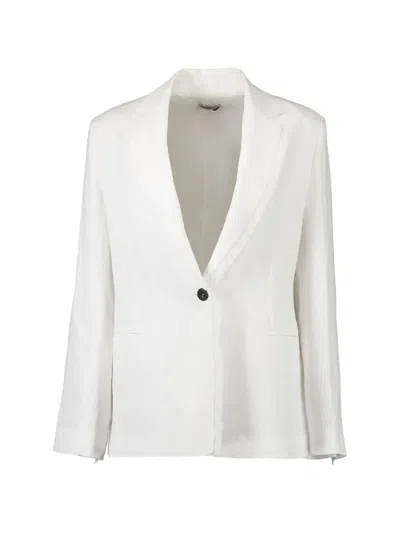Antonelli Finnegan Frayed-trim Blazer In White