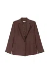 Antonelli 피네간 프린지 트리밍 재킷 In Brown