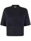 Antonelli High-neck Alpaca Sweater In Blue