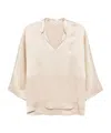 Antonelli Relaxed Fit Beige Top With V-neckline