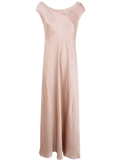 Antonelli Firenze Beige Stretch Viscose Dress In Pink