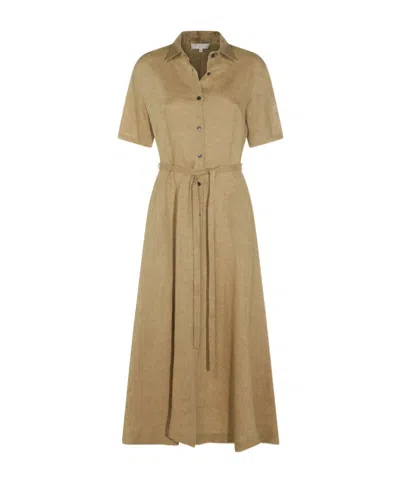 Antonelli Firenze Belted Shirt Dress In Brown