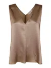 Antonelli Firenze Top Scollo A V Seta In Brown