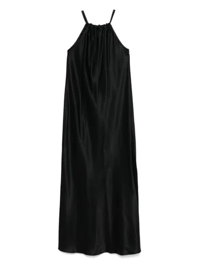 Antonelli Firenze Black Silk Blended Midi Dress