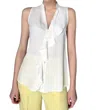 Antonelli Botticelli Ruffled Sleeveless Blouse In Milk White In Multi