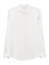 Antonelli Long-sleeved Silk Blend Shirt With Curved Hem And Classic Collar In White
