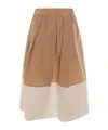 Antonelli Beige And White Cotton Skirt In Brown