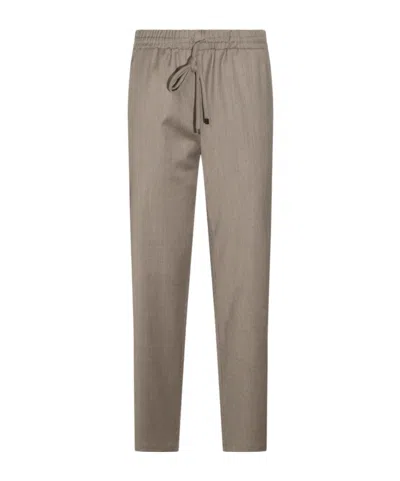Antonelli Firenze Drawstring Tapered Pants In Brown