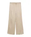 Antonelli Flowing Wide-leg Trousers In Soft Gray Fabric In Neutral
