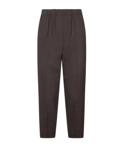 Antonelli Firenze Elastic-waist Pants In Brown