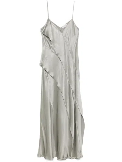 Antonelli Firenze Grey Ruffled Detailing Dress