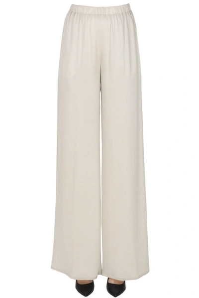 Antonelli Firenze Increased Satin Trousers In Light Grey