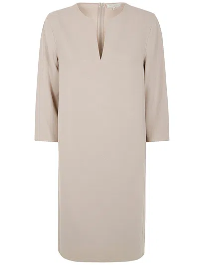 Antonelli Firenze Mark Tunic V Neck Dress In Neutral