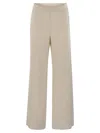 Antonelli Straight Leg Elastic Waist Trousers In Milk
