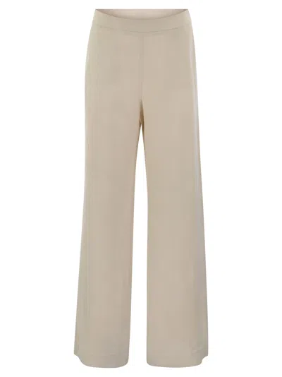 Antonelli Firenze Viscose And Linen Trousers In Milk