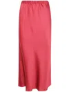 Antonelli Satin Midi Skirt In Red