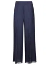 Antonelli Firenze Pantalone Lino Sfrangiato In Blue