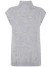 Antonelli High-neck Alpaca Top In Gray
