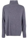 Antonelli High-neck Wool Sweater In Blue