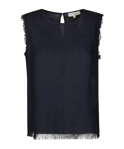 Antonelli Raw Edge Vest In Blue