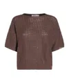 Antonelli Brown Linen And Cotton Top
