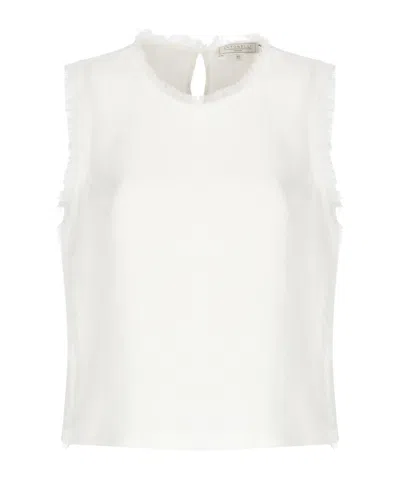 Antonelli Firenze Sleeveless T-shirt With Fringe Trim