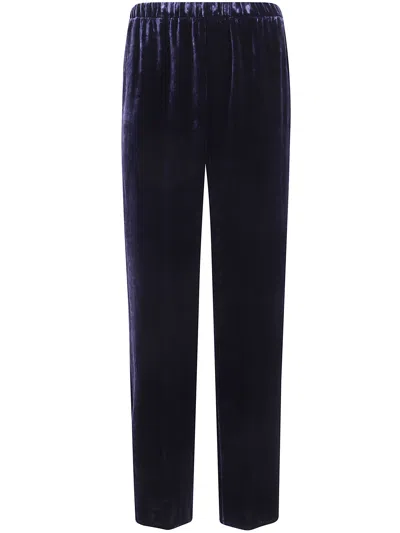 Antonelli Firenze "tazio" Velvet Silk Trousers In Blue