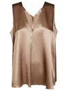 Antonelli Firenze Top Scollo A V Seta In Beige