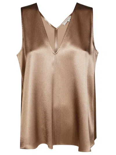 Antonelli Firenze Top Scollo A V Seta In Beige