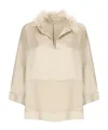 Antonelli V Neck Long Sleeve Blouse In Neutral