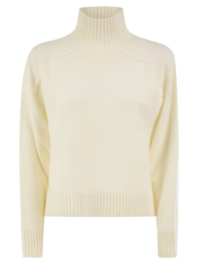 Antonelli Firenze Virgin Wool And Cashmere Roll-neck Jumper In Yellow