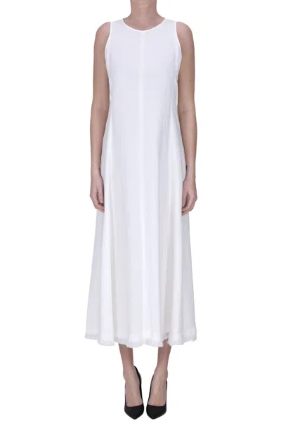 Antonelli Firenze Viscose And Linen Dress In Ivory