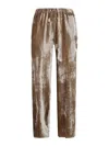 Antonelli Wide Leg Elastic Waist Trousers In Nude & Neutrals