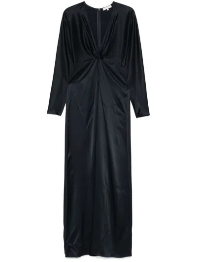 Antonelli Floor-length Dress With Front Twist Detail In Blue