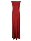 Antonelli Floor-length Red Dress With Cowl Neckline And Sleek Silhouette In Red