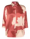 Antonelli Red And White Linen Top In Red