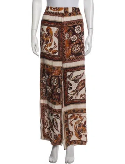 Pre-owned Antonelli Floral Print Wide Leg Pants In Multicolor