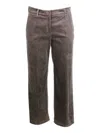 Antonelli Brown Trousers With Belt Loops In Velvet Woman In Multi