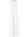 Antonelli Flowing White Maxi Dress With Sleeveless Design In White