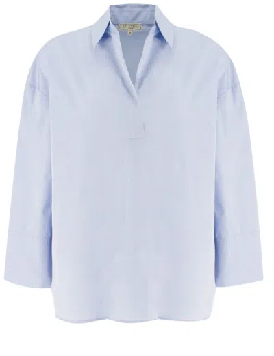 Antonelli Fluid Fit Cotton Poplin Shirt With V-neck