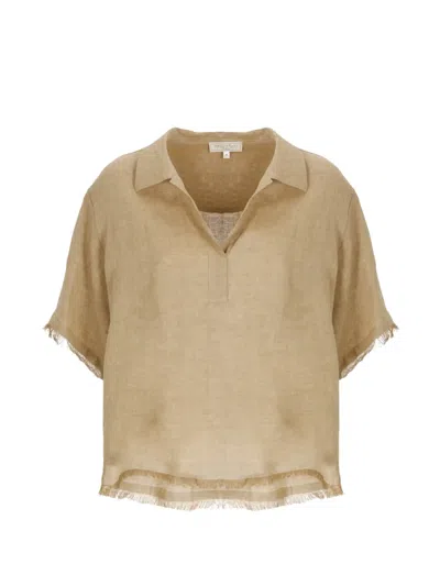 Antonelli Frayed-edges Blouse In Brown