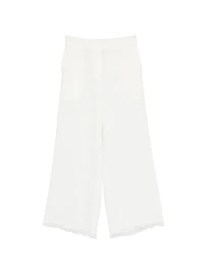 Antonelli Frayed-hem Trousers In White